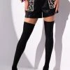 LORIE GEM EMBELLISHED FAUX LEATHER SHORTS -helmut shop lorie gem embellished faux leather shorts black 1 1