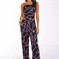 LOVE LOCK TIE BACK BLOUSE -helmut shop love lock tie back blouse black multi 8 8