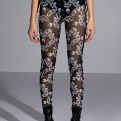 LOVE ON LOCKDOWN MESH LEGGING -helmut shop love on lockdown mesh legging black silver 1 1