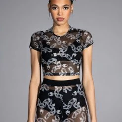 LOVE ON LOCKDOWN MESH TOP -helmut shop love on lockdown mesh top black silver 5 5