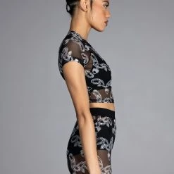 LOVE ON LOCKDOWN MESH TOP -helmut shop love on lockdown mesh top black silver 6 6