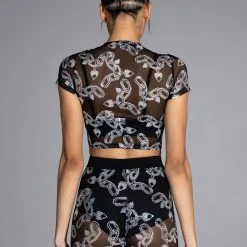 LOVE ON LOCKDOWN MESH TOP -helmut shop love on lockdown mesh top black silver 7 7