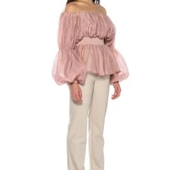LOVE SPRUNG OFF THE SHOULDER BLOUSE -helmut shop love sprung off the shoulder blouse blush 4 4
