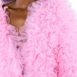 LOVE YOU LOU LOU TULLE JACKET IN PINK -helmut shop love you lou lou tulle jacket in pink pink 12 12