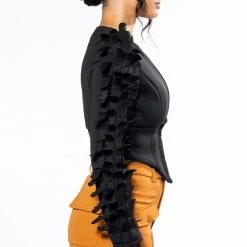 LOVELESS SCUBA CORSET BLOUSE -helmut shop loveless scuba corset blouse black 5 5