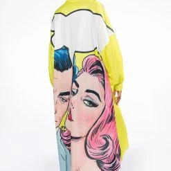 LOVERS LONG BUTTON DOWN BLOUSE -helmut shop lovers long button down blouse yellow multi 2 2