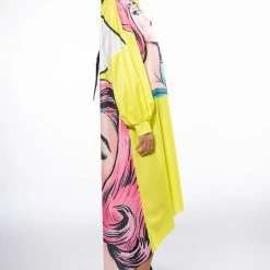 LOVERS LONG BUTTON DOWN BLOUSE -helmut shop lovers long button down blouse yellow multi 5 5