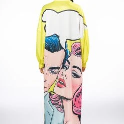 LOVERS LONG BUTTON DOWN BLOUSE -helmut shop lovers long button down blouse yellow multi 7 7