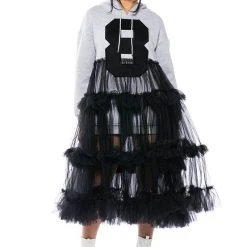 LUCKY YOU MIDI DRESS -helmut shop lucky you midi dress black grey 2 2