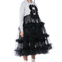 LUCKY YOU MIDI DRESS -helmut shop lucky you midi dress black grey 3 3