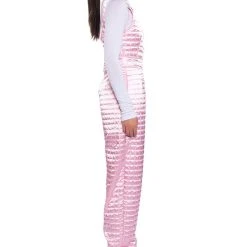 LUSH QUILTED SATIN SLEEVELESS JUMPSUIT -helmut shop lush quilted satin sleeveless jumpsuit pink 3 3