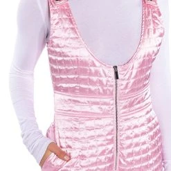 LUSH QUILTED SATIN SLEEVELESS JUMPSUIT -helmut shop lush quilted satin sleeveless jumpsuit pink 5 5