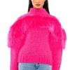 LYLA FAUX FUR DETAIL COZY SWEATER -helmut shop lyla faux fur detail cozy sweater pink 1 1