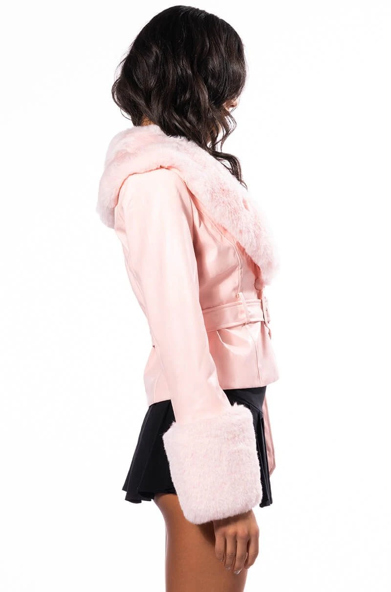 MADDIE Y2K PINK FUR TRIM BLAZER 7 MADDIE Y2K PINK FUR TRIM BLAZER - Image 5