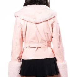 MADDIE Y2K PINK FUR TRIM BLAZER 15 MADDIE Y2K PINK FUR TRIM BLAZER -helmut shop maddie y2k pink fur trim blazer light pink 6 6