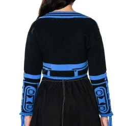 MADISON CROP V NECK SWEATER -helmut shop madison crop v neck sweater black multi 5 5