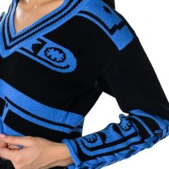 MADISON CROP V NECK SWEATER -helmut shop madison crop v neck sweater black multi 6 6