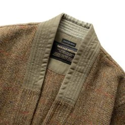 Maharishi WOOL KIMONO OVERSHIRT -helmut shop maharishiWOOLKIMONOOVERSHIRTOLIVECHECKM4142 3