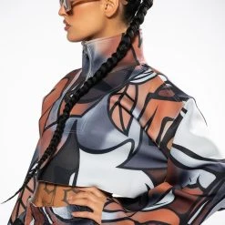 MAIN SQUEEZE REVERSIBLE PRINTED SCUBA SWEATSHIRT -helmut shop main squeeze reversible printed scuba sweatshirt multi 2 2