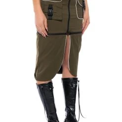 MAJOR MOOD CONVERTIBLE CARGO MIDI SKIRT -helmut shop major mood convertible cargo midi skirt green 2 2