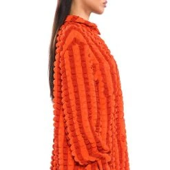 MAJOR THROWBACK POPCORN LONG SLEEVE BUTTON DOWN -helmut shop major throwback popcorn long sleeve button down red 6 6