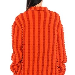 MAJOR THROWBACK POPCORN LONG SLEEVE BUTTON DOWN -helmut shop major throwback popcorn long sleeve button down red 7 7