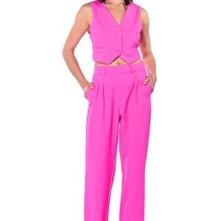 MAKING THE CUT CROPPED VEST -helmut shop making the cut cropped vest pink 8 8