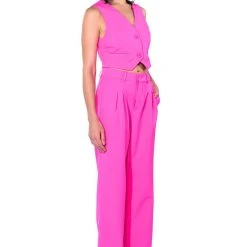 MAKING THE CUT CROPPED VEST -helmut shop making the cut cropped vest pink 9 9