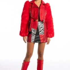 MANCHESTER FAUX COLORBLOCK MINI SKIRT -helmut shop manchester faux colorblock mini skirt red multi 9 9