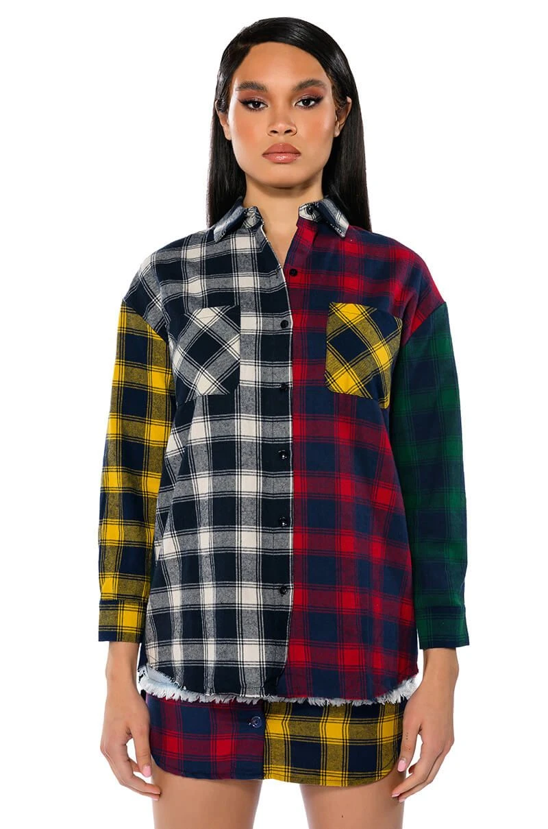 MARIANNA MULTI COLORED PLAID SHIRT