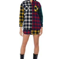 MARIANNA MULTI COLORED PLAID SHIRT -helmut shop marianna multi colored plaid shirt red multi 3 3 c1