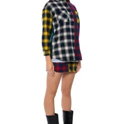 MARIANNA MULTI COLORED PLAID SHIRT -helmut shop marianna multi colored plaid shirt red multi 5 5 c1