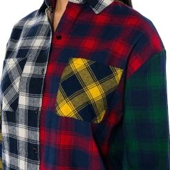 MARIANNA MULTI COLORED PLAID SHIRT -helmut shop marianna multi colored plaid shirt red multi 8 8