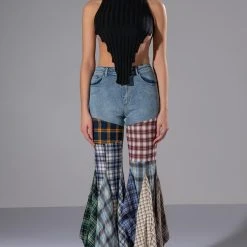 MARITZIA KNIT GEO HEM SLEEVELESS HOODED TOP -helmut shop maritzia knit geo hem sleeveless hooded top black 5 5