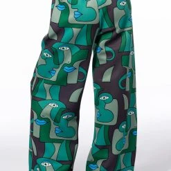 MEDUSA WIDE LEG SCUBA SWEATPANTS -helmut shop medusa wide leg scuba sweatpants green multi 6 6
