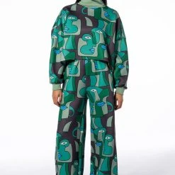 MEDUSA WIDE LEG SCUBA SWEATPANTS -helmut shop medusa wide leg scuba sweatpants green multi 8 8