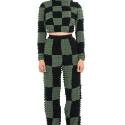 MET YOU IN SAN FRANCISCO COLORBLOCK PUFF CROP TOP -helmut shop met you in san francisco colorblock puff crop top olive 3 3