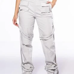 MIA CARGO PANT WITH TIES -helmut shop mia cargo pant with ties light grey 2 2