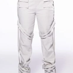 MIA CARGO PANT WITH TIES -helmut shop mia cargo pant with ties light grey 5 5