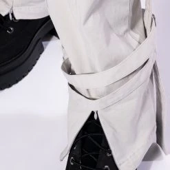 MIA CARGO PANT WITH TIES -helmut shop mia cargo pant with ties light grey 8 8