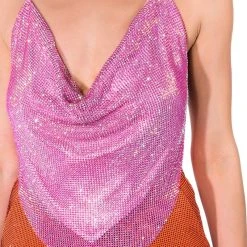 MIAMI ON THE LINE EXCEPTIONAL CHAINMAIL TOP -helmut shop miami on the line exceptional chainmail top light pink 14 14