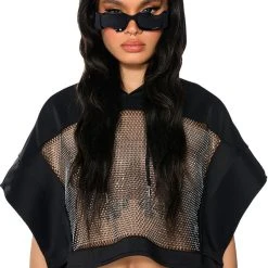 MIDNIGHT CALLS CROPPED HOODIE