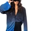 MIDNIGHT STUNNER OMBRE PLISSE BUTTON DOWN -helmut shop midnight stunner ombre plisse button down blue multi 1 1