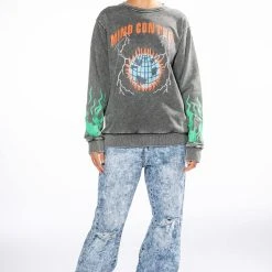 MIND CONTROL CREWNECK SWEATSHIRT -helmut shop mind control crewneck sweatshirt grey multi 9 9