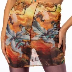 MIND YOURS MESH MINI SKIRT 19 MIND YOURS MESH MINI SKIRT -helmut shop mind yours mesh mini skirt orange multi 9 9