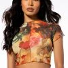 MIND YOURS MESH TOP -helmut shop mind yours mesh top orange multi 1 1