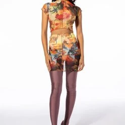 MIND YOURS MESH TOP -helmut shop mind yours mesh top orange multi 9 9