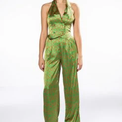 MINDING MY OWN BUTTON VEST TOP -helmut shop minding my own button vest top green multi 7 7 c1