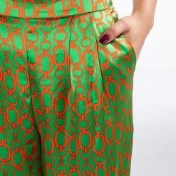 MINDING MY OWN WIDE LEG PANT -helmut shop minding my own wide leg pant green multi 6 6 c1
