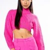MIRIAM BALLOON SLEEVE CROP SWEATER -helmut shop miriam balloon sleeve crop sweater pink 1 1